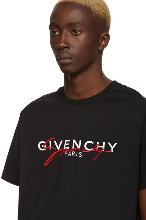 givenchy black and red t shirt|givenchy graphic crewneck t shirt.